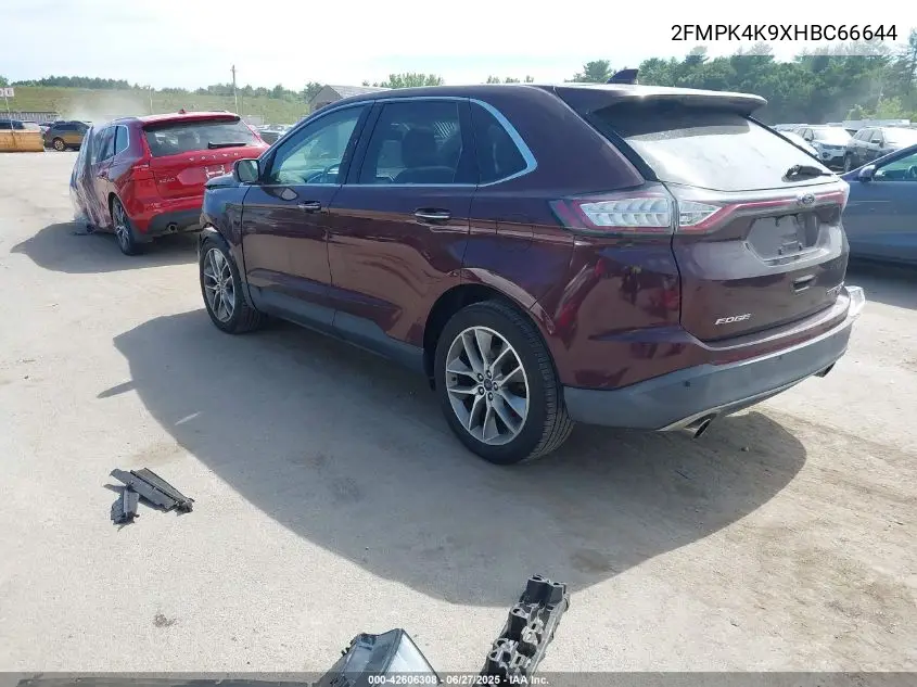 2017 Ford Edge Titanium VIN: 2FMPK4K9XHBC66644 Lot: 42606308