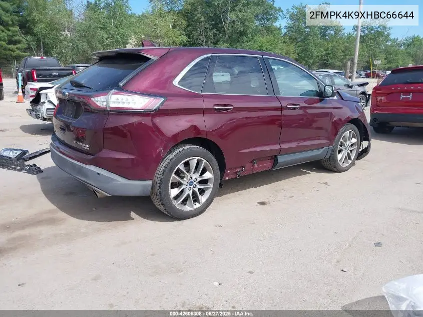 2017 Ford Edge Titanium VIN: 2FMPK4K9XHBC66644 Lot: 42606308