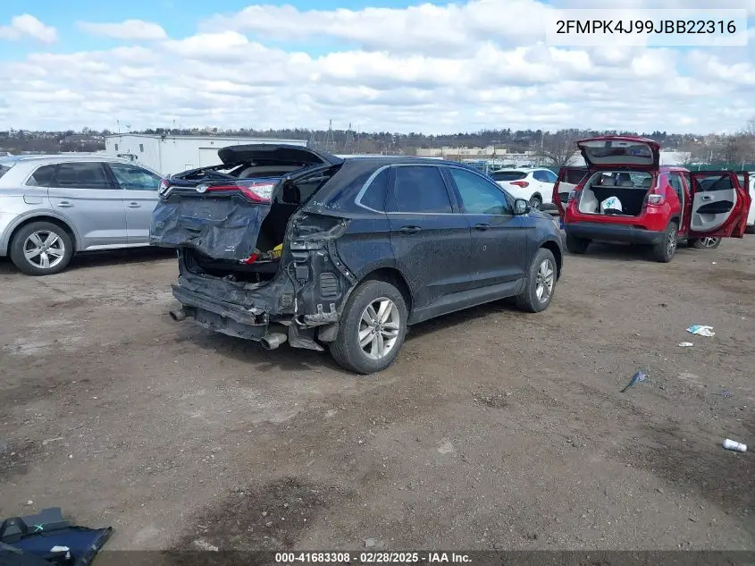 2018 Ford Edge Sel VIN: 2FMPK4J99JBB22316 Lot: 41683308