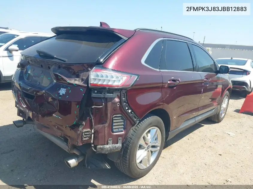 2018 Ford Edge Sel VIN: 2FMPK3J83JBB12883 Lot: 41986532