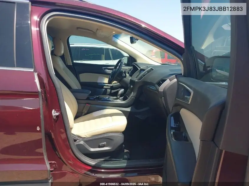 2018 Ford Edge Sel VIN: 2FMPK3J83JBB12883 Lot: 41986532
