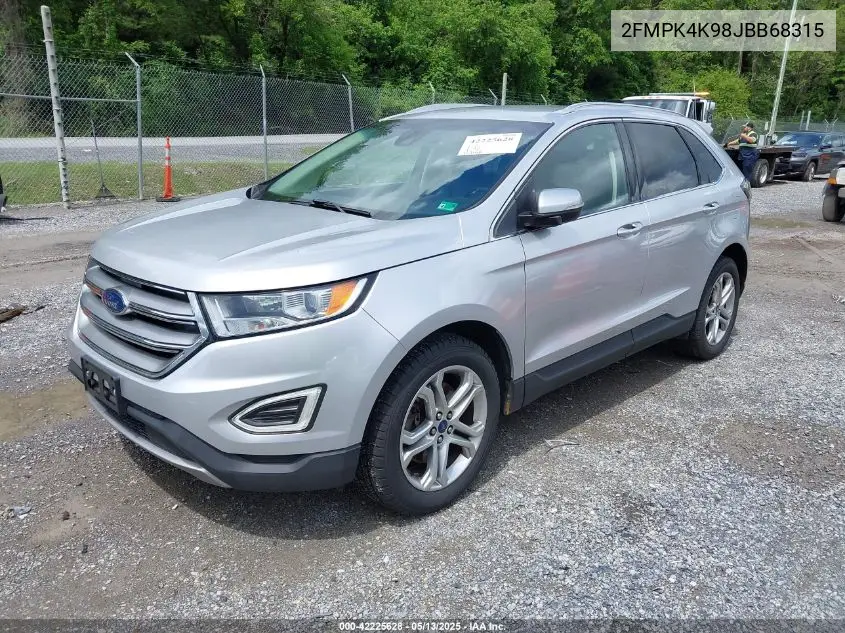 2018 Ford Edge Titanium VIN: 2FMPK4K98JBB68315 Lot: 42225628