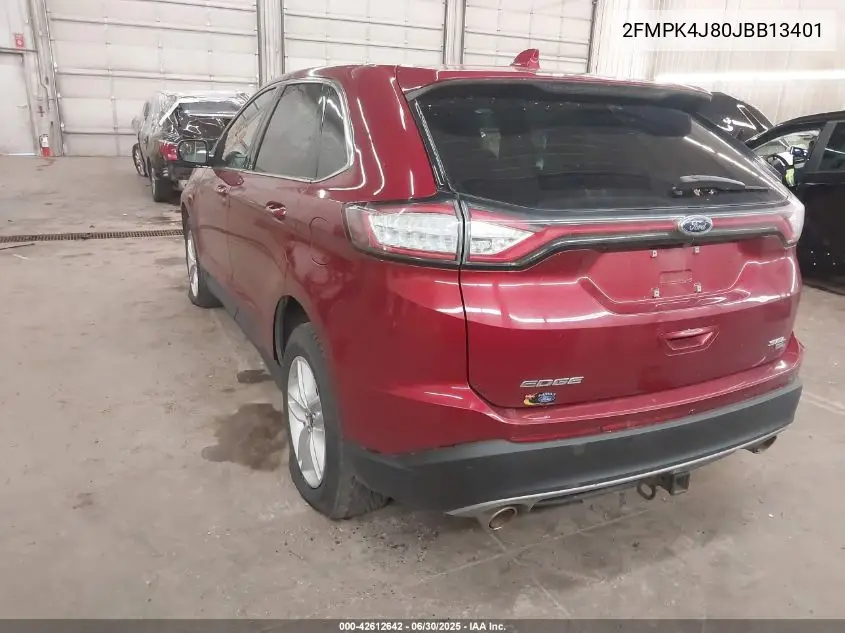 2018 Ford Edge Sel VIN: 2FMPK4J80JBB13401 Lot: 42612642