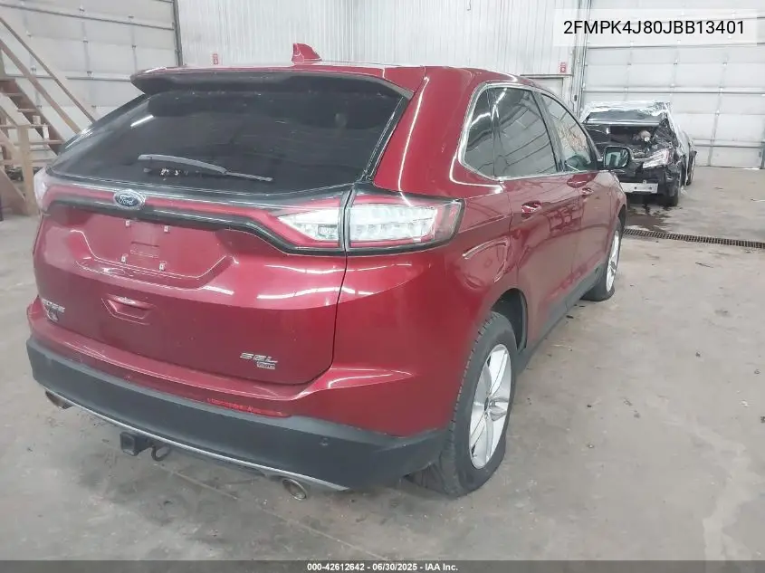 2018 Ford Edge Sel VIN: 2FMPK4J80JBB13401 Lot: 42612642