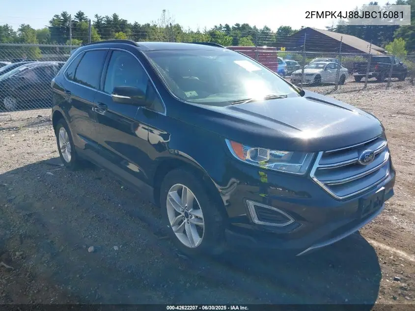 2018 Ford Edge Sel VIN: 2FMPK4J88JBC16081 Lot: 42622207
