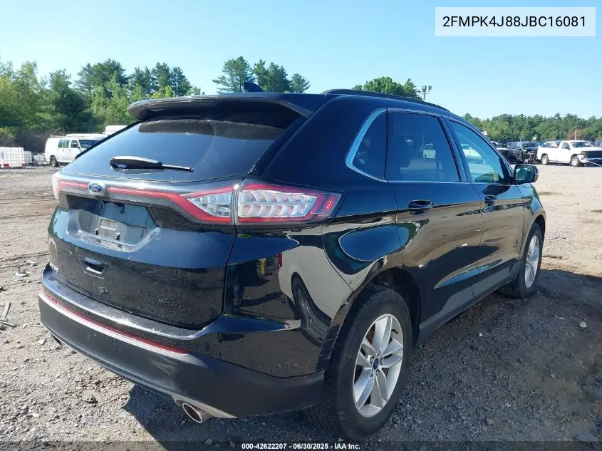 2018 Ford Edge Sel VIN: 2FMPK4J88JBC16081 Lot: 42622207