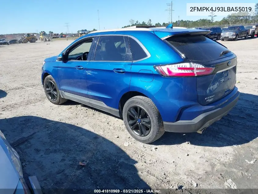 2020 Ford Edge Sel VIN: 2FMPK4J93LBA55019 Lot: 41810969
