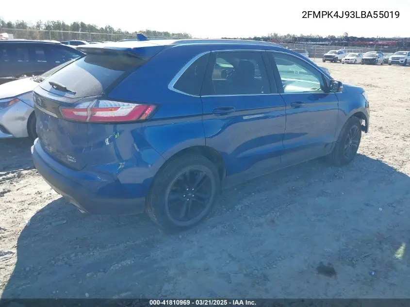 2020 Ford Edge Sel VIN: 2FMPK4J93LBA55019 Lot: 41810969