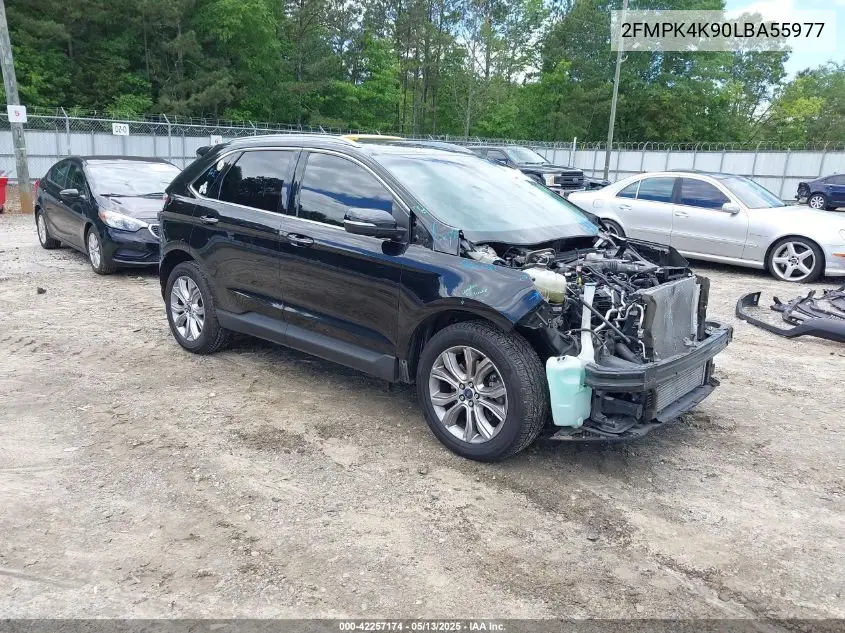 2020 Ford Edge Titanium VIN: 2FMPK4K90LBA55977 Lot: 42257174
