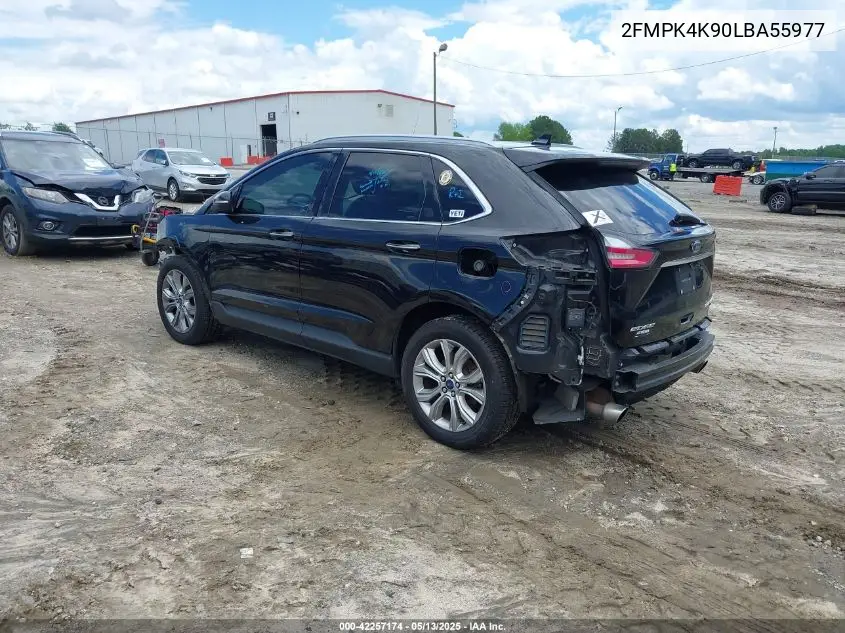 2020 Ford Edge Titanium VIN: 2FMPK4K90LBA55977 Lot: 42257174