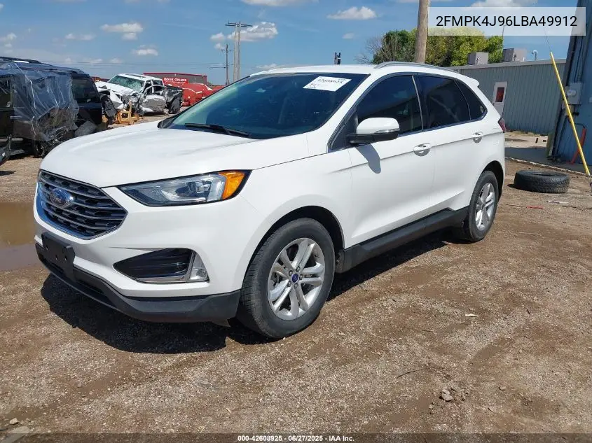 2020 Ford Edge Sel VIN: 2FMPK4J96LBA49912 Lot: 42608925