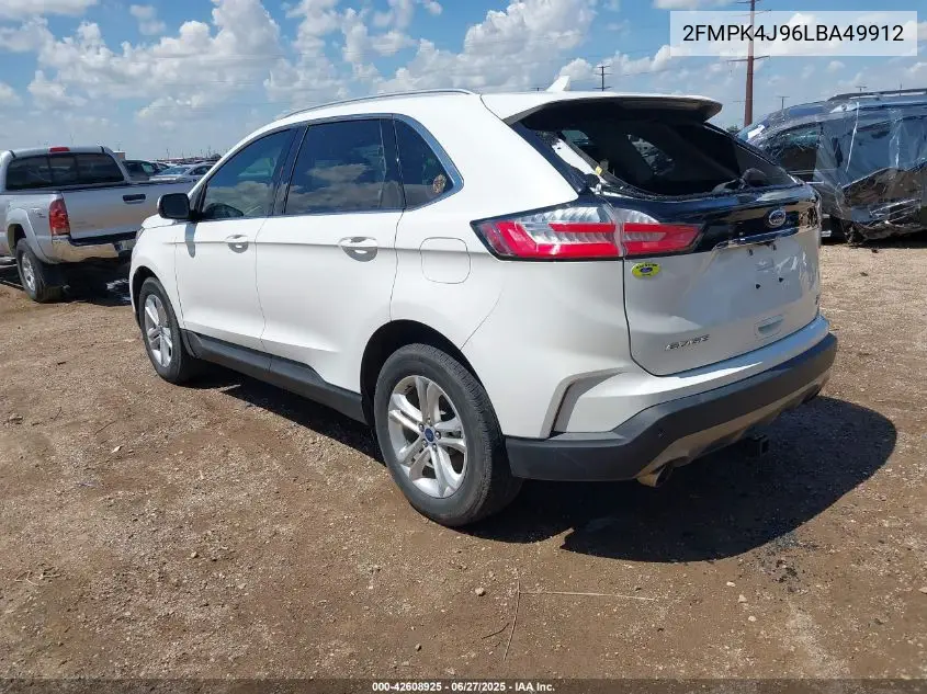2020 Ford Edge Sel VIN: 2FMPK4J96LBA49912 Lot: 42608925
