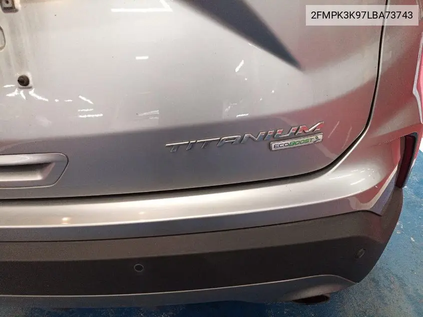 2020 Ford Edge Titanium VIN: 2FMPK3K97LBA73743 Lot: 42624964