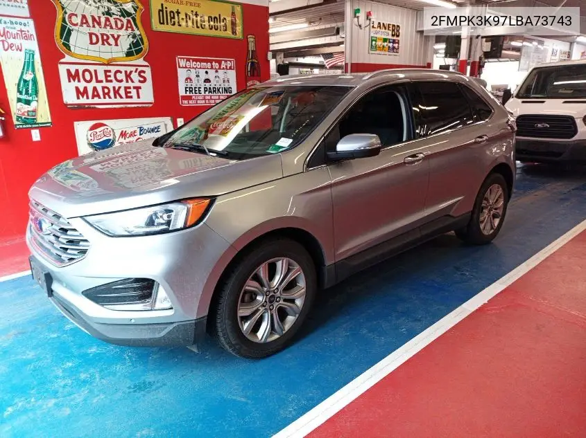 2020 Ford Edge Titanium VIN: 2FMPK3K97LBA73743 Lot: 42624964