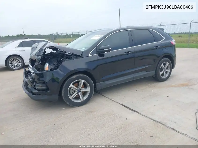 2020 Ford Edge Sel VIN: 2FMPK3J90LBA80406 Lot: 42628110