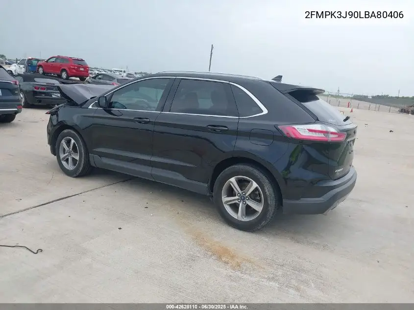 2020 Ford Edge Sel VIN: 2FMPK3J90LBA80406 Lot: 42628110
