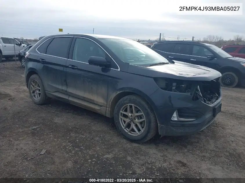 2021 Ford Edge Sel VIN: 2FMPK4J93MBA05027 Lot: 41802022