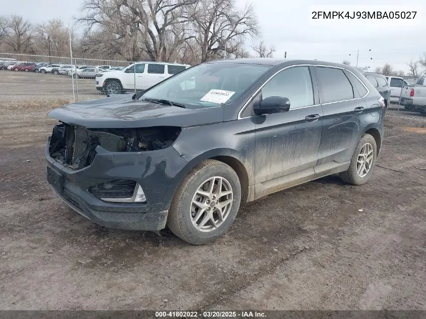 2021 Ford Edge Sel VIN: 2FMPK4J93MBA05027 Lot: 41802022