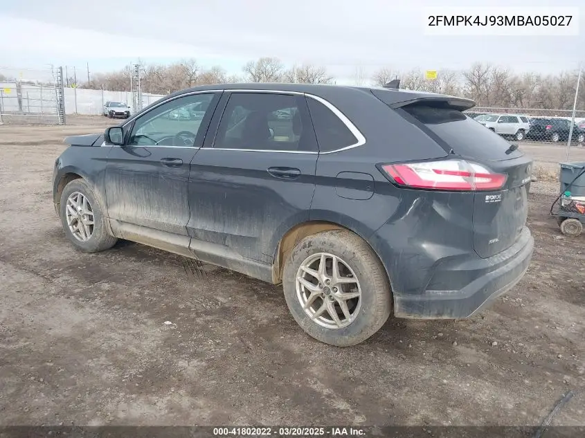 2021 Ford Edge Sel VIN: 2FMPK4J93MBA05027 Lot: 41802022