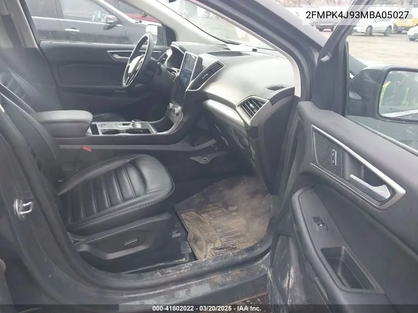 2021 Ford Edge Sel VIN: 2FMPK4J93MBA05027 Lot: 41802022