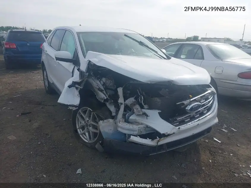 2022 Ford Edge Sel VIN: 2FMPK4J99NBA56775 Lot: 12338866