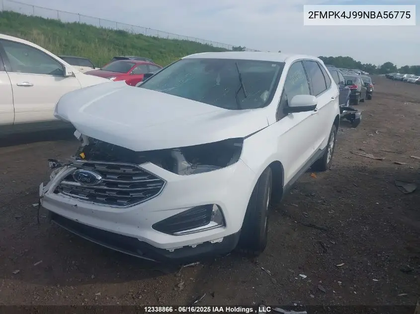 2022 Ford Edge Sel VIN: 2FMPK4J99NBA56775 Lot: 12338866