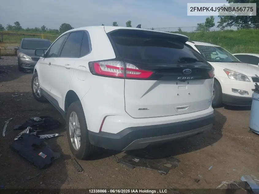 2022 Ford Edge Sel VIN: 2FMPK4J99NBA56775 Lot: 12338866