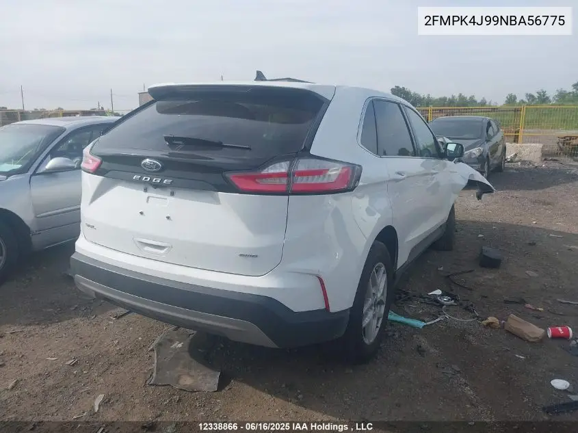 2022 Ford Edge Sel VIN: 2FMPK4J99NBA56775 Lot: 12338866