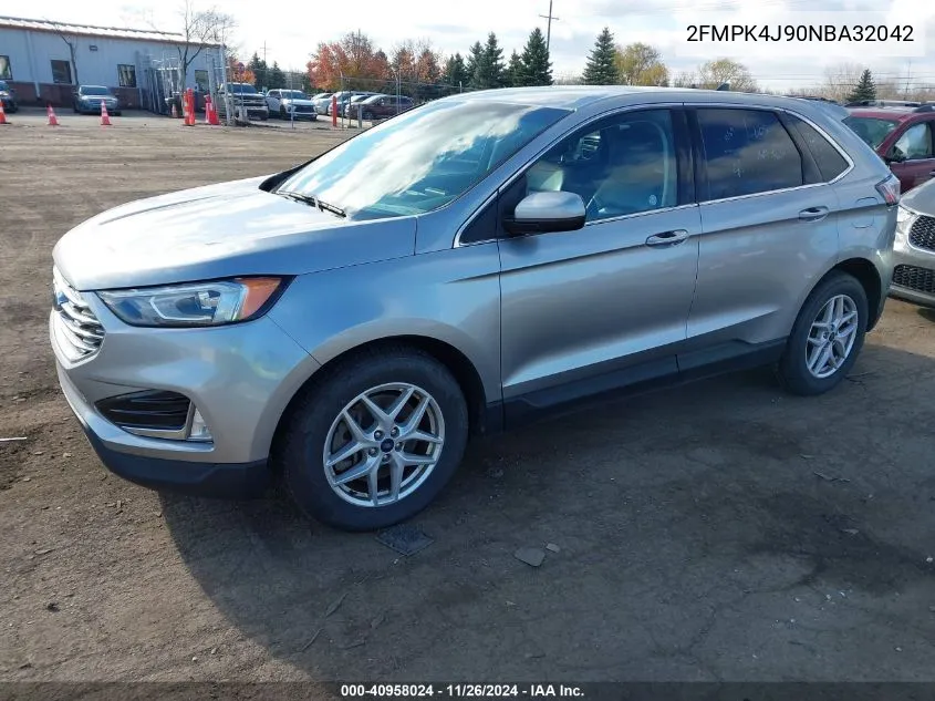2022 Ford Edge Sel VIN: 2FMPK4J90NBA32042 Lot: 40958024