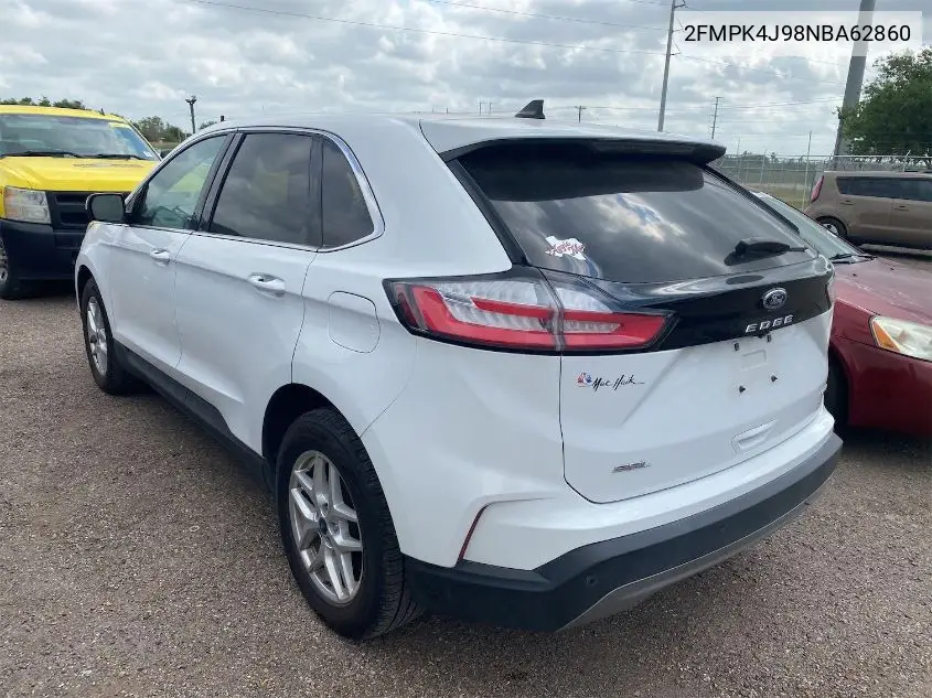 2022 Ford Edge Sel VIN: 2FMPK4J98NBA62860 Lot: 42268600