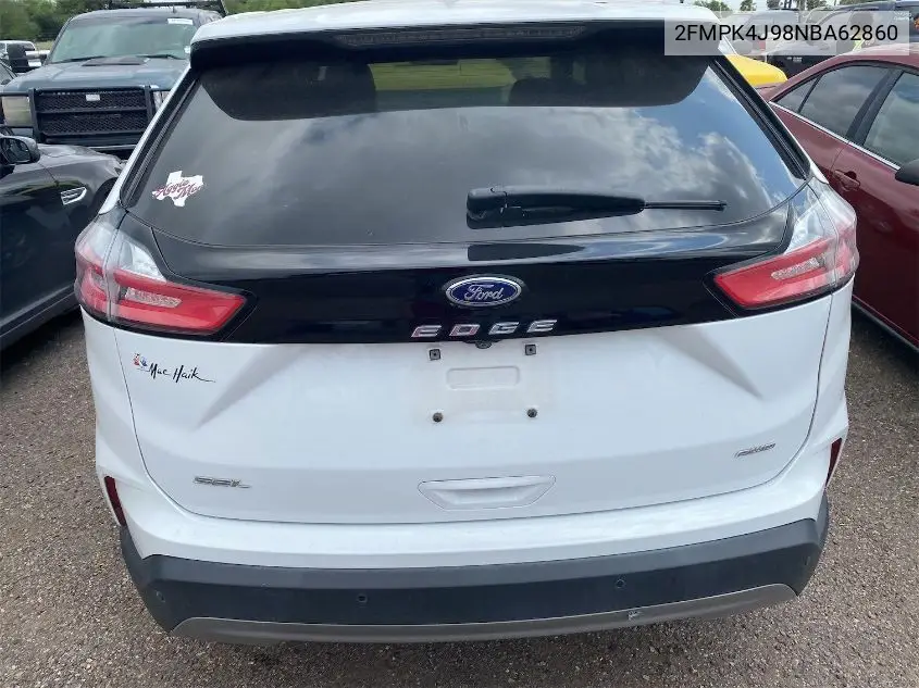 2022 Ford Edge Sel VIN: 2FMPK4J98NBA62860 Lot: 42268600