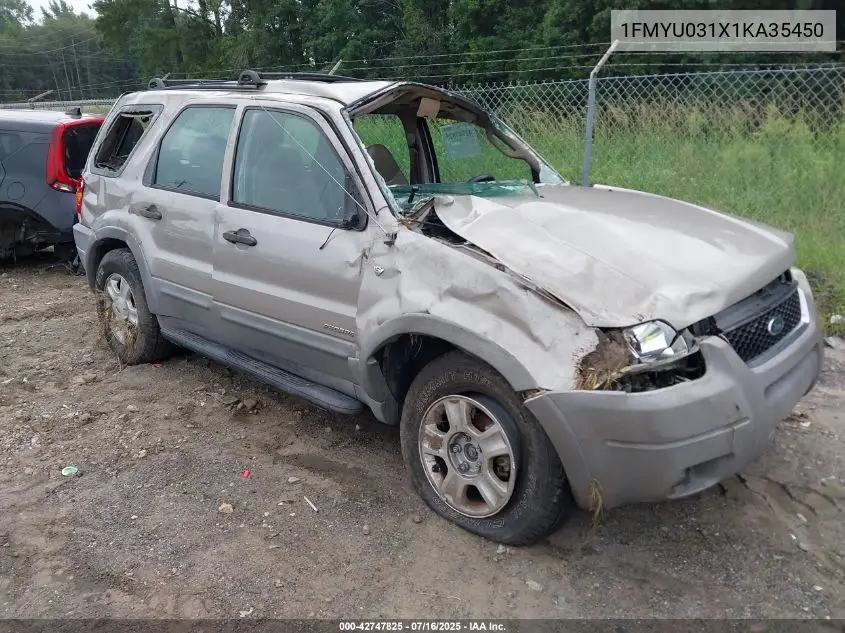2001 Ford Escape Xlt VIN: 1FMYU031X1KA35450 Lot: 42747825