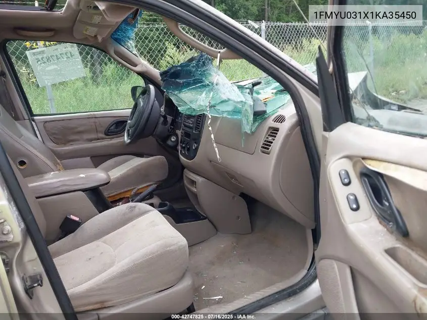 2001 Ford Escape Xlt VIN: 1FMYU031X1KA35450 Lot: 42747825