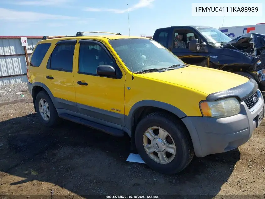 2001 Ford Escape Xlt VIN: 1FMYU04111KA88939 Lot: 42768570