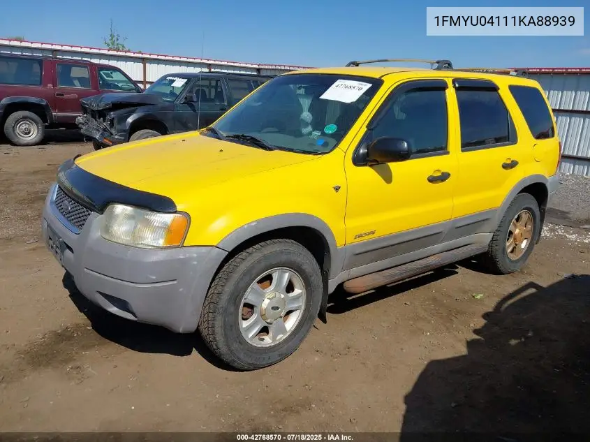 2001 Ford Escape Xlt VIN: 1FMYU04111KA88939 Lot: 42768570