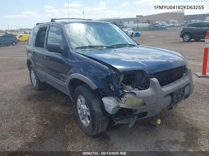 2002 Ford Escape Xlt VIN: 1FMYU04182KD63255 Lot: 30062755