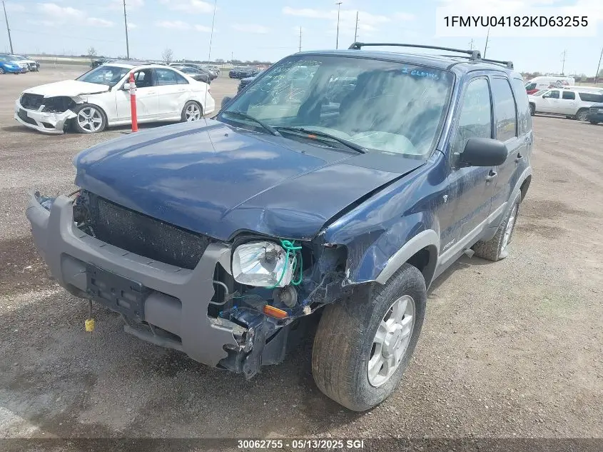2002 Ford Escape Xlt VIN: 1FMYU04182KD63255 Lot: 30062755