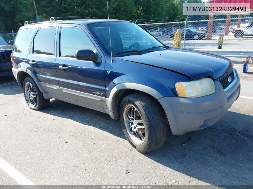 2002 Ford Escape Xlt VIN: 1FMYU03132KB29493 Lot: 42607560