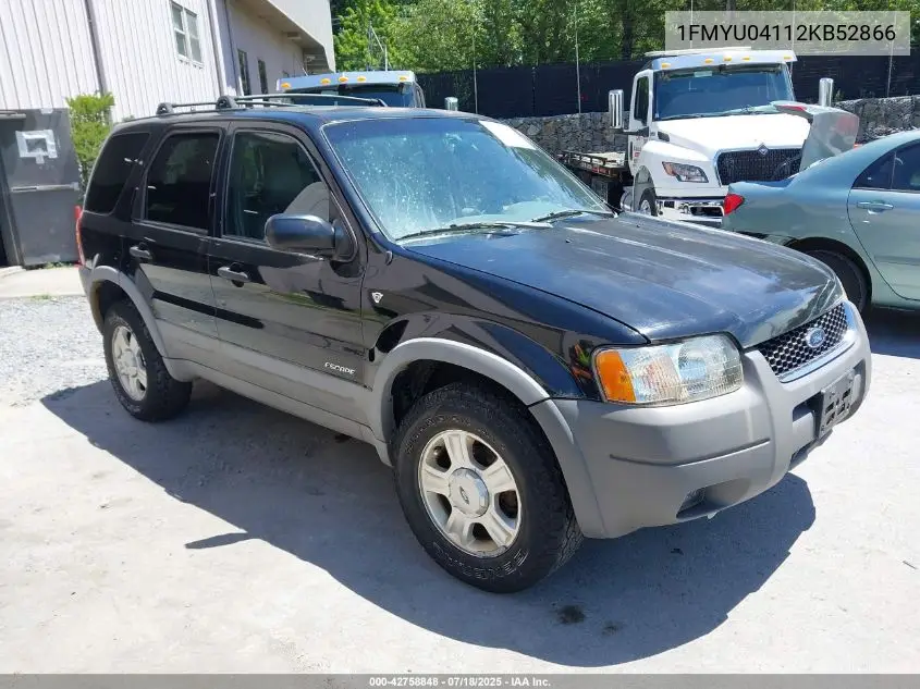 2002 Ford Escape Xlt VIN: 1FMYU04112KB52866 Lot: 42758848