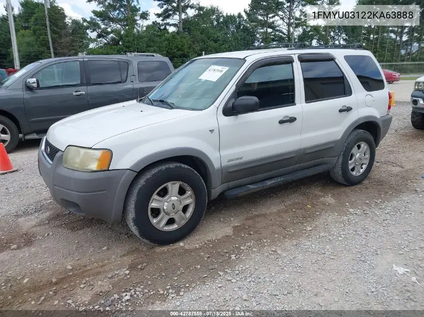 2002 Ford Escape Xlt/Xlt Choice 2 VIN: 1FMYU03122KA63888 Lot: 42787558