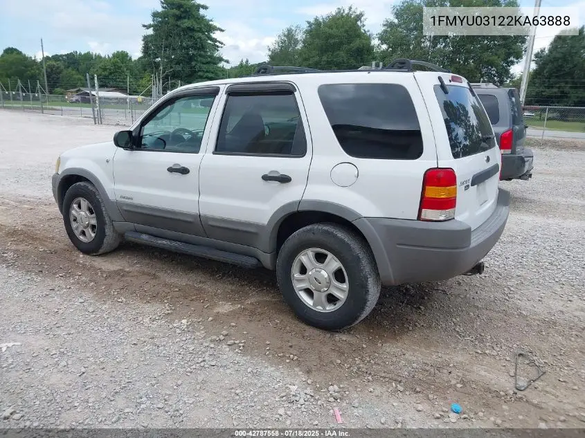 2002 Ford Escape Xlt/Xlt Choice 2 VIN: 1FMYU03122KA63888 Lot: 42787558