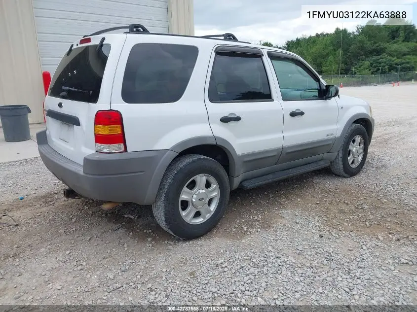 2002 Ford Escape Xlt/Xlt Choice 2 VIN: 1FMYU03122KA63888 Lot: 42787558