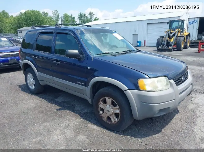 2002 Ford Escape Xlt/Xlt Choice 2 VIN: 1FMYU03142KC36195 Lot: 42796808