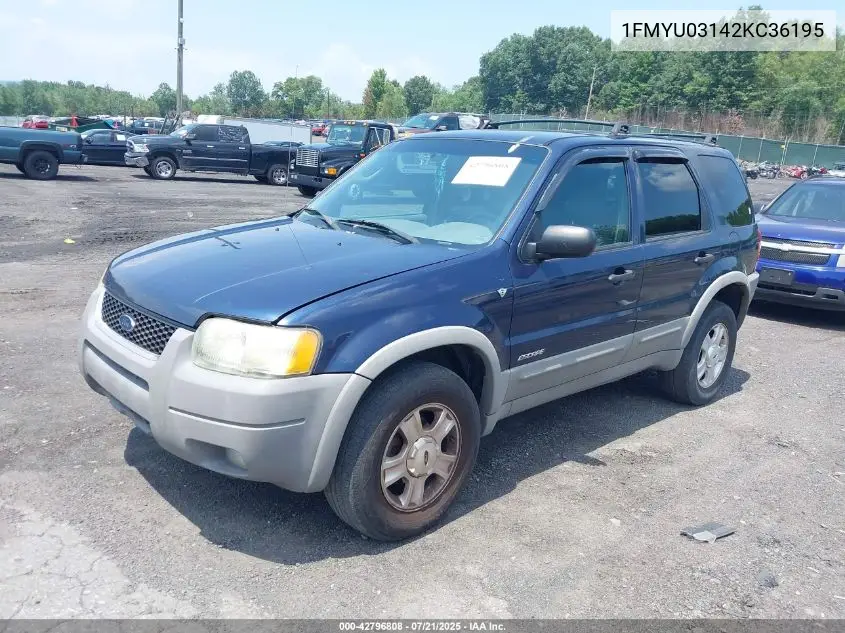 2002 Ford Escape Xlt/Xlt Choice 2 VIN: 1FMYU03142KC36195 Lot: 42796808