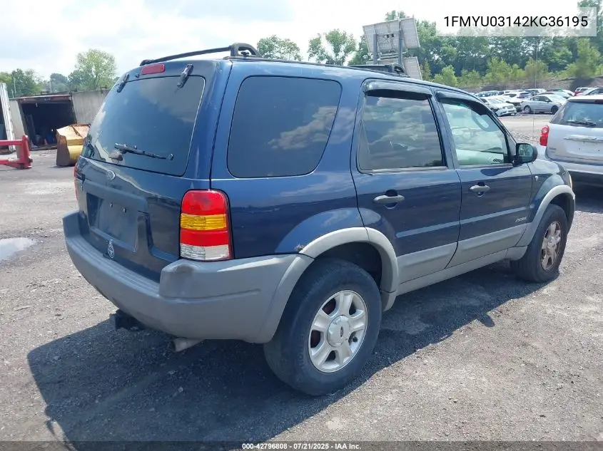 2002 Ford Escape Xlt/Xlt Choice 2 VIN: 1FMYU03142KC36195 Lot: 42796808