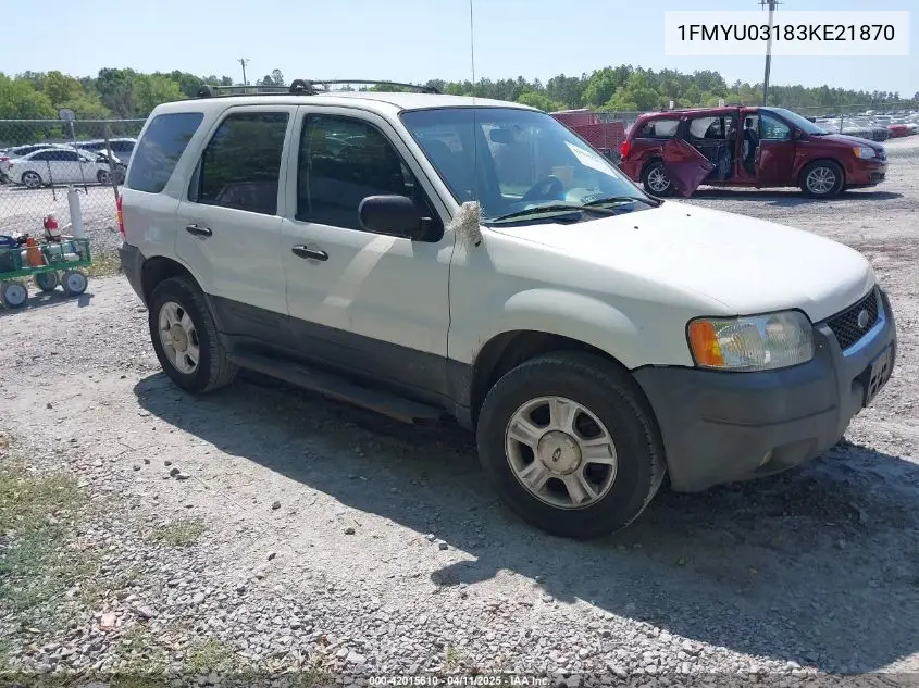 2003 Ford Escape Xlt VIN: 1FMYU03183KE21870 Lot: 42015610