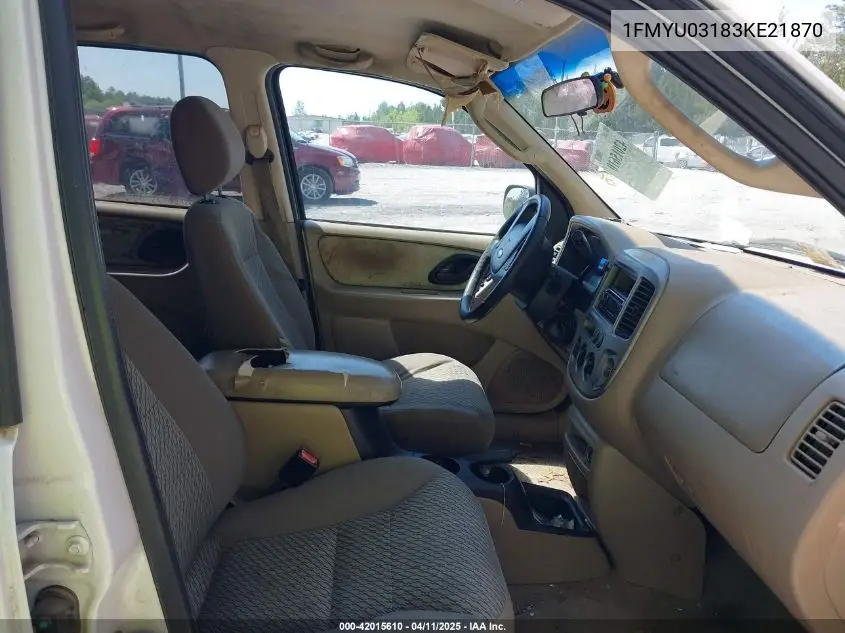2003 Ford Escape Xlt VIN: 1FMYU03183KE21870 Lot: 42015610