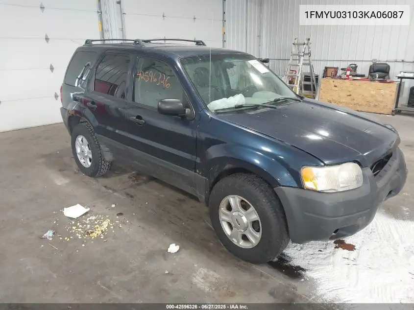 2003 Ford Escape Xlt VIN: 1FMYU03103KA06087 Lot: 42596326