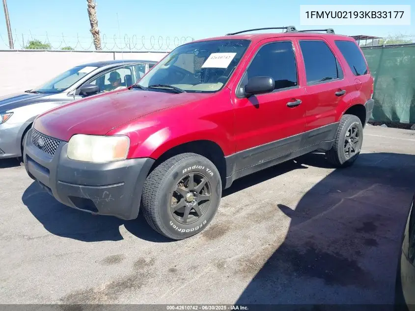 2003 Ford Escape Xls VIN: 1FMYU02193KB33177 Lot: 42610742