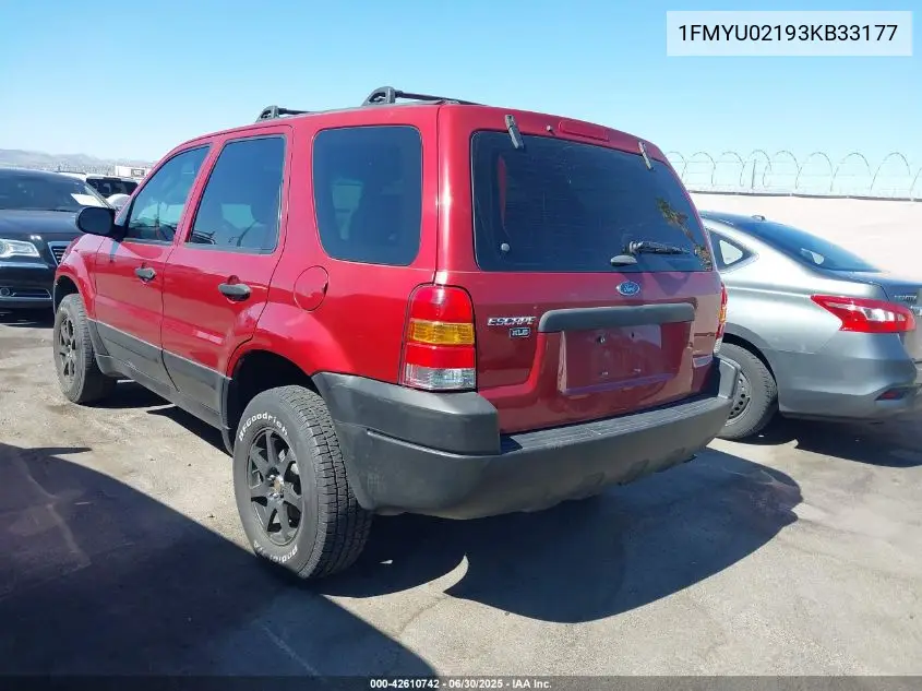 2003 Ford Escape Xls VIN: 1FMYU02193KB33177 Lot: 42610742